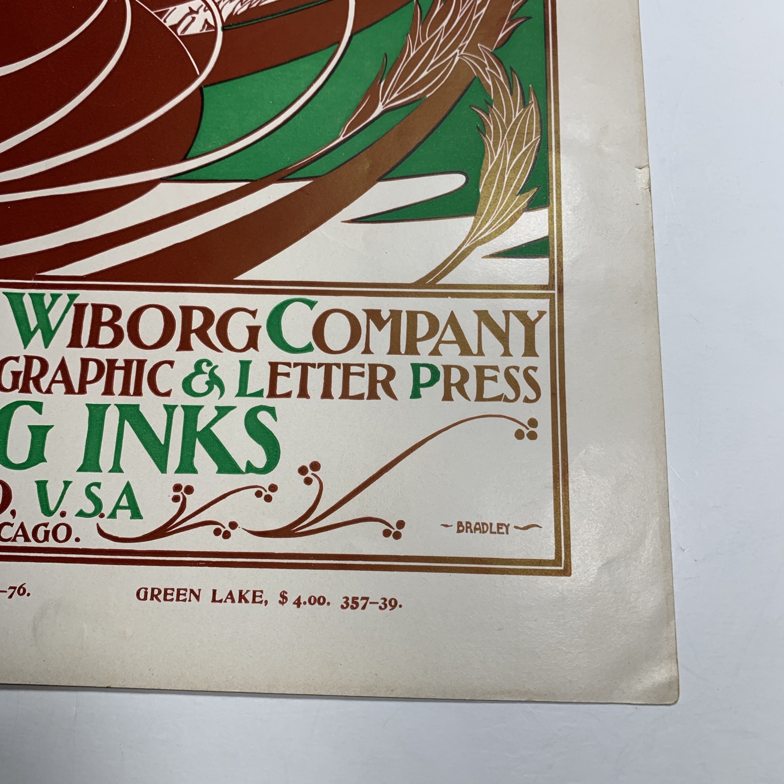 RARE Ault Wiborg Litho Printing INK Poster Sign Original Art Man Woman Bradley