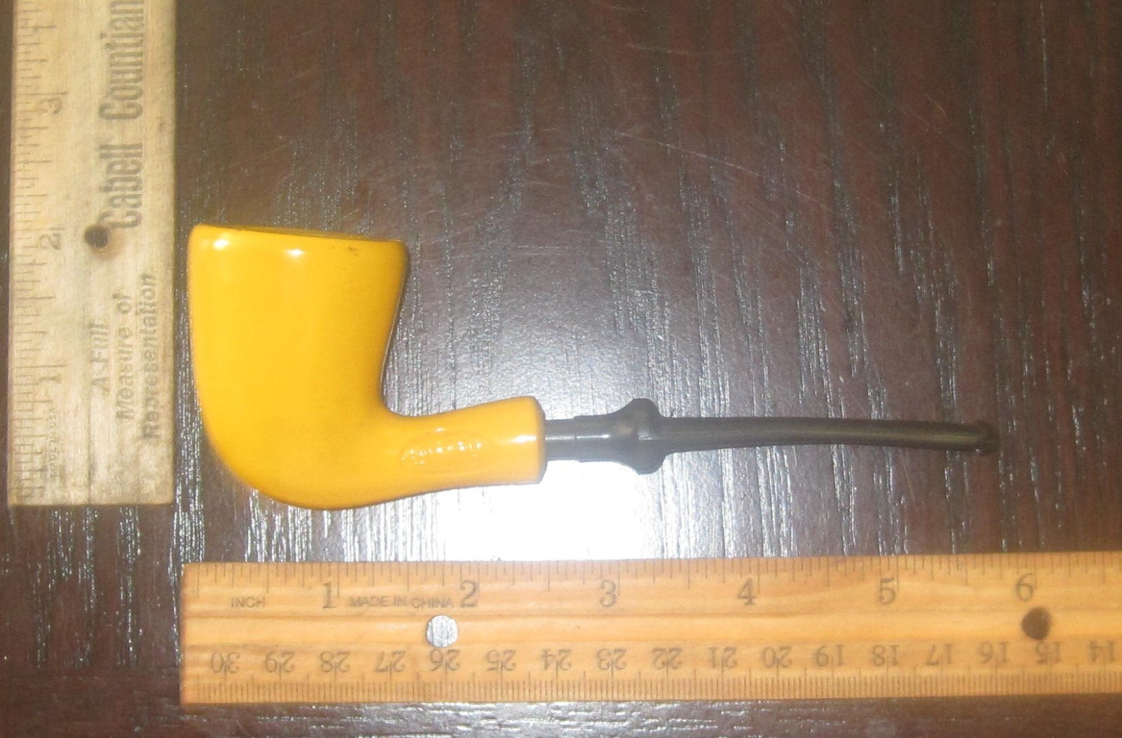 THE SMOKE Yellow Bent Dublin !970’s Smoking Estate Pipe 5.3/4″ L