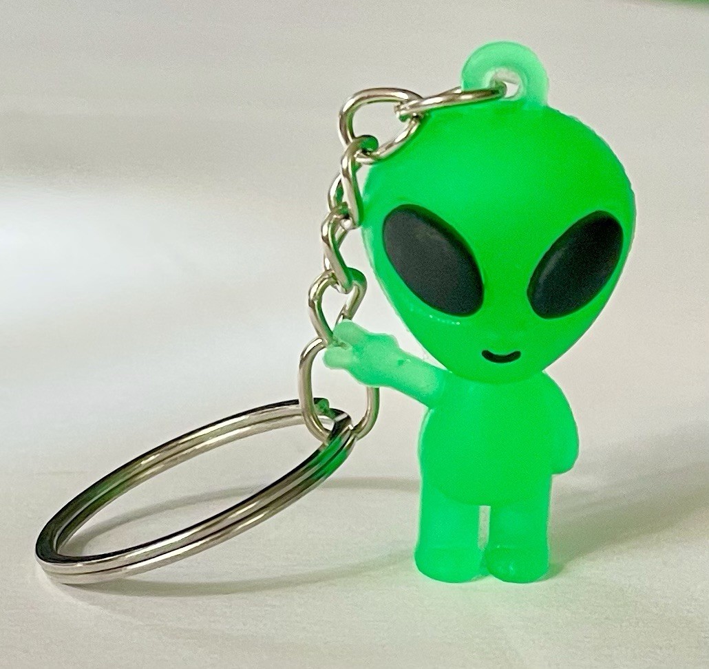 Alien keychain, Green Peace Alien Silicone Mini Keychain For Kids And Adults