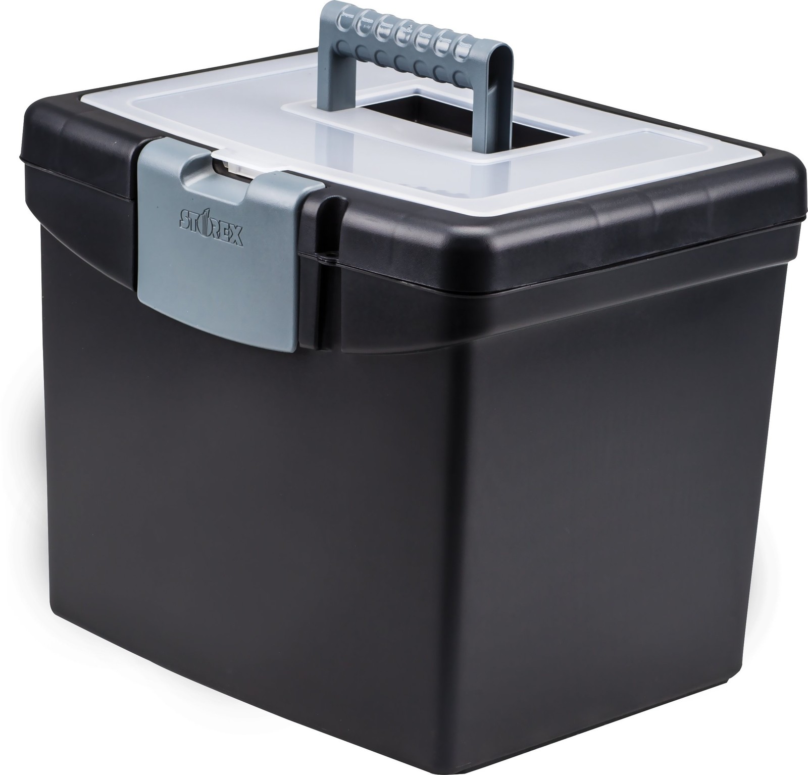 Storex 61504F02C File Storage Box XL Lid Black 2-Pack