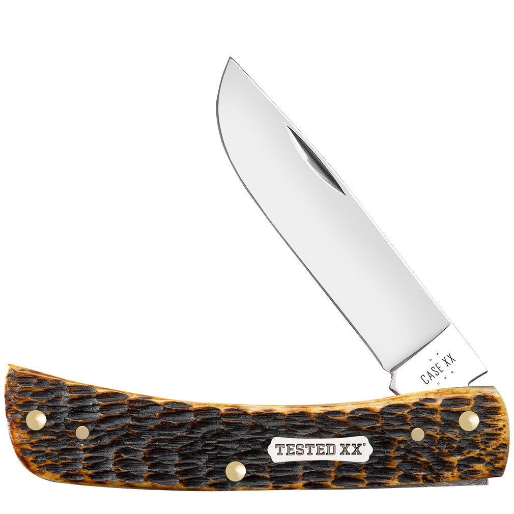 CASE XX KNIVES SOD BUSTER JR – BURNT AMBER BONE – TESTED XX DOGBONE SHIELD 6137