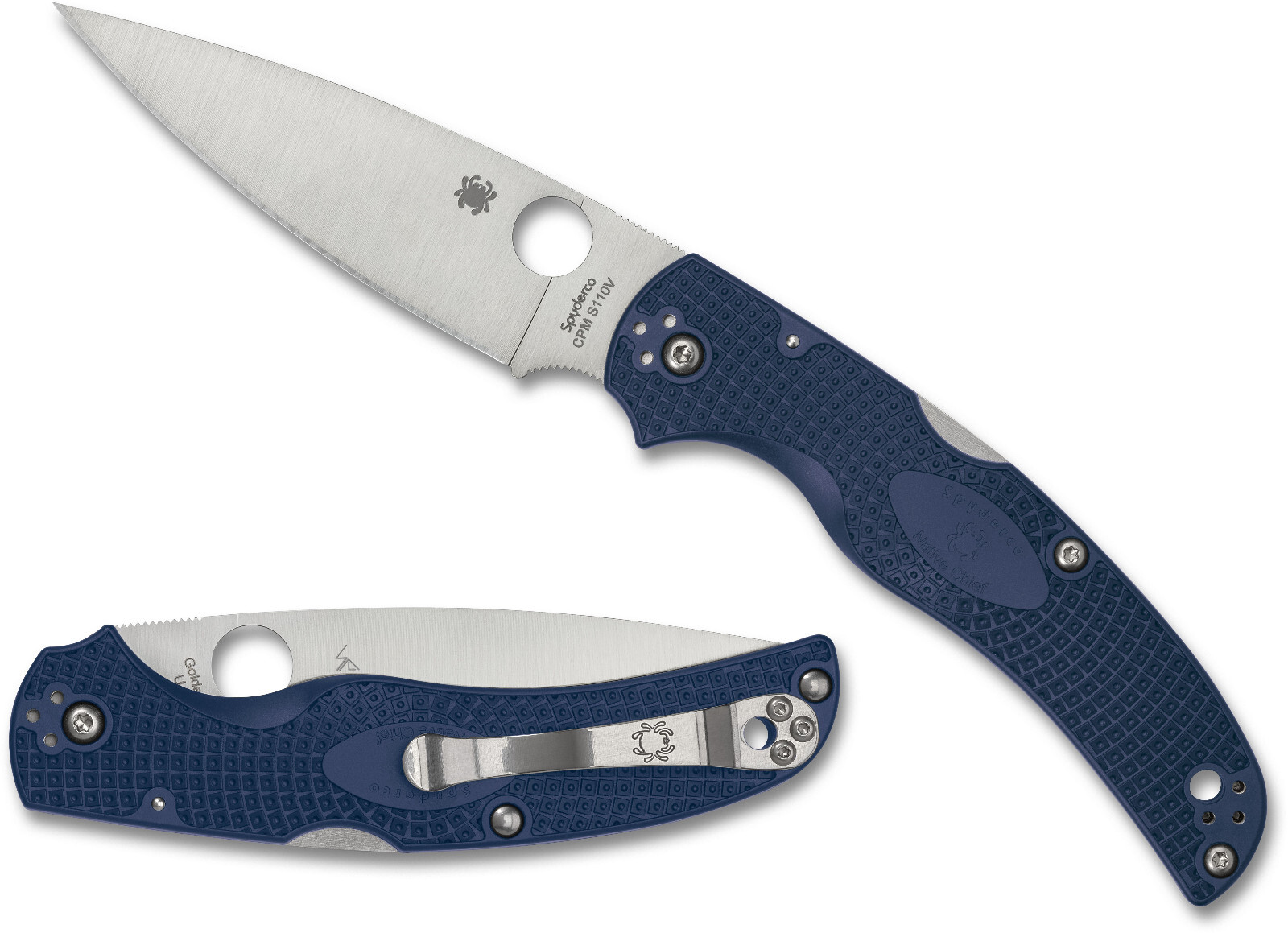 Spyderco Native Chief Blue Lightweight Handles Crucible CPM S110V Steel C244PDBL