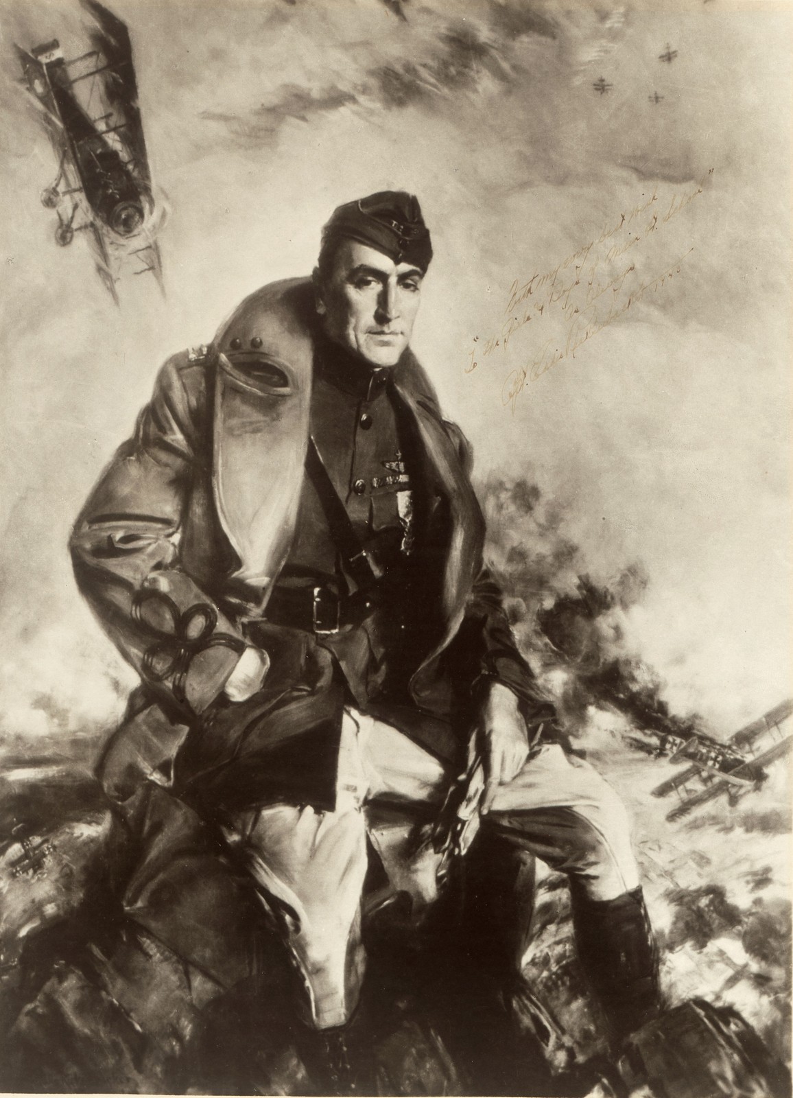 Eddie Rickenbacker WWI Vintage Ace Pilot Portrait Photo Reprint Wall Art
