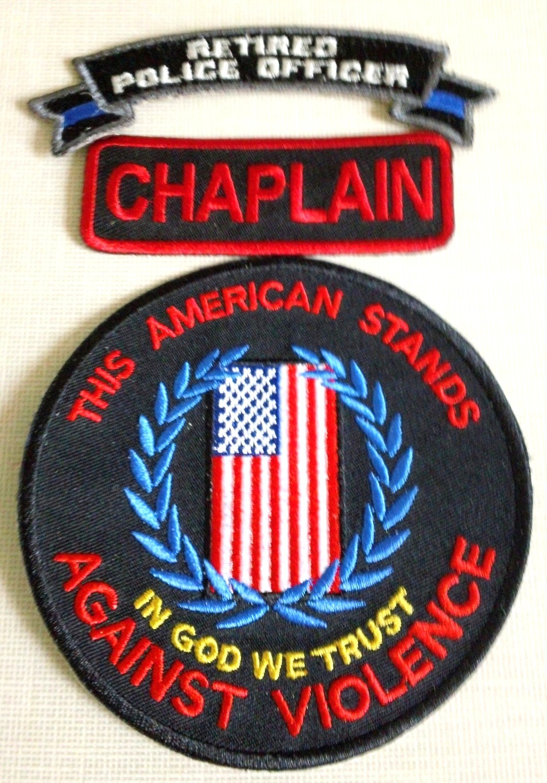 CHAPLAIN PATCHES 3 (2 rocker options) Chap 3×1 Rocker 4×1.5 In God We Trust 3.5″