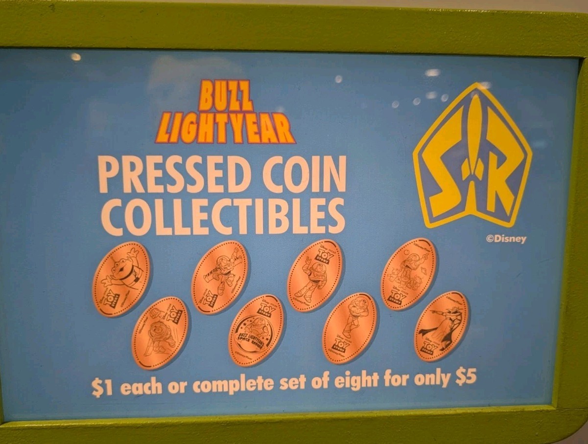 Disney World Smashed Pressed Elongated Penny Set 8 Buzz Lightyear Space Ranger