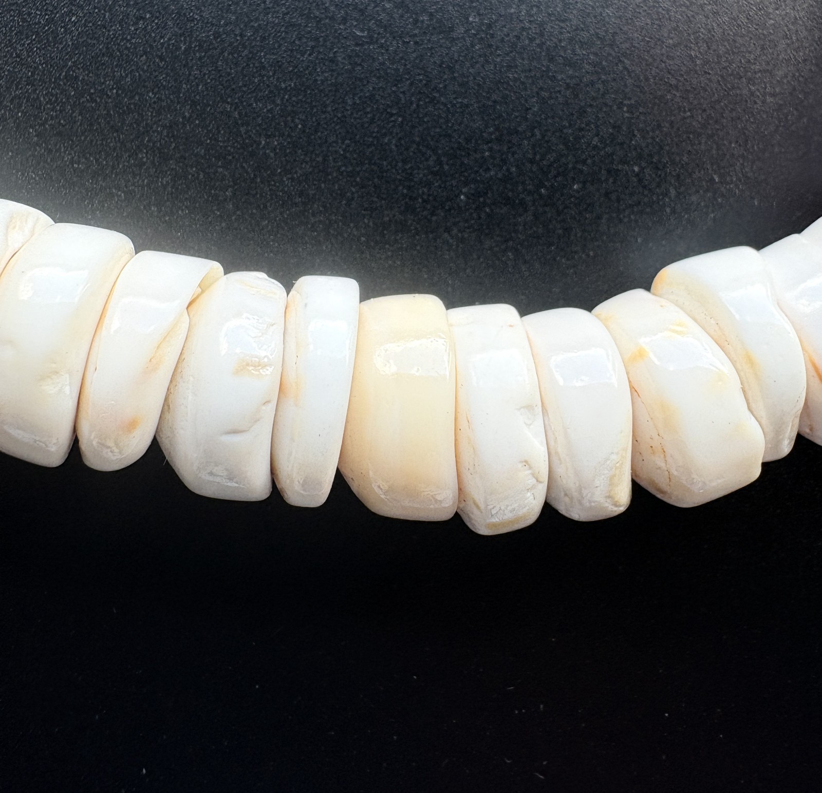 Huge Vintage Hawaiian Puka Shell Surfer Necklace 18″ Beads Are Approx. 14 – 15mm
