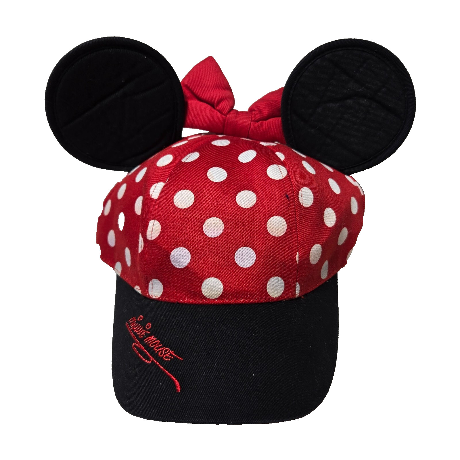 Disney Hat Youth Girls Snapback Minnie Mouse Polka Dot Ears Adjustable Parks
