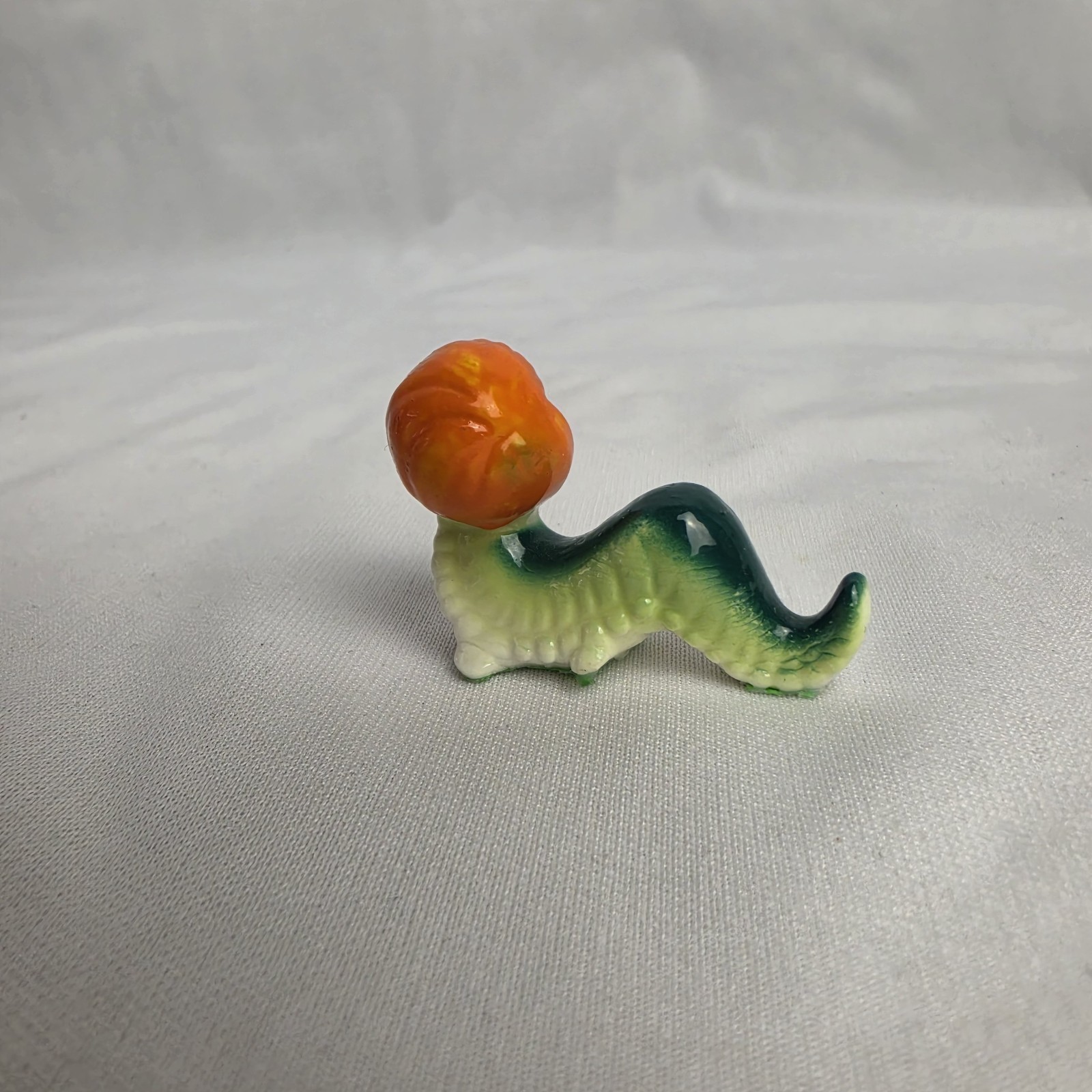 Vtg Japan Caterpillar Worm Dojon Bone China Kitsch Anthropomorphic Trinket