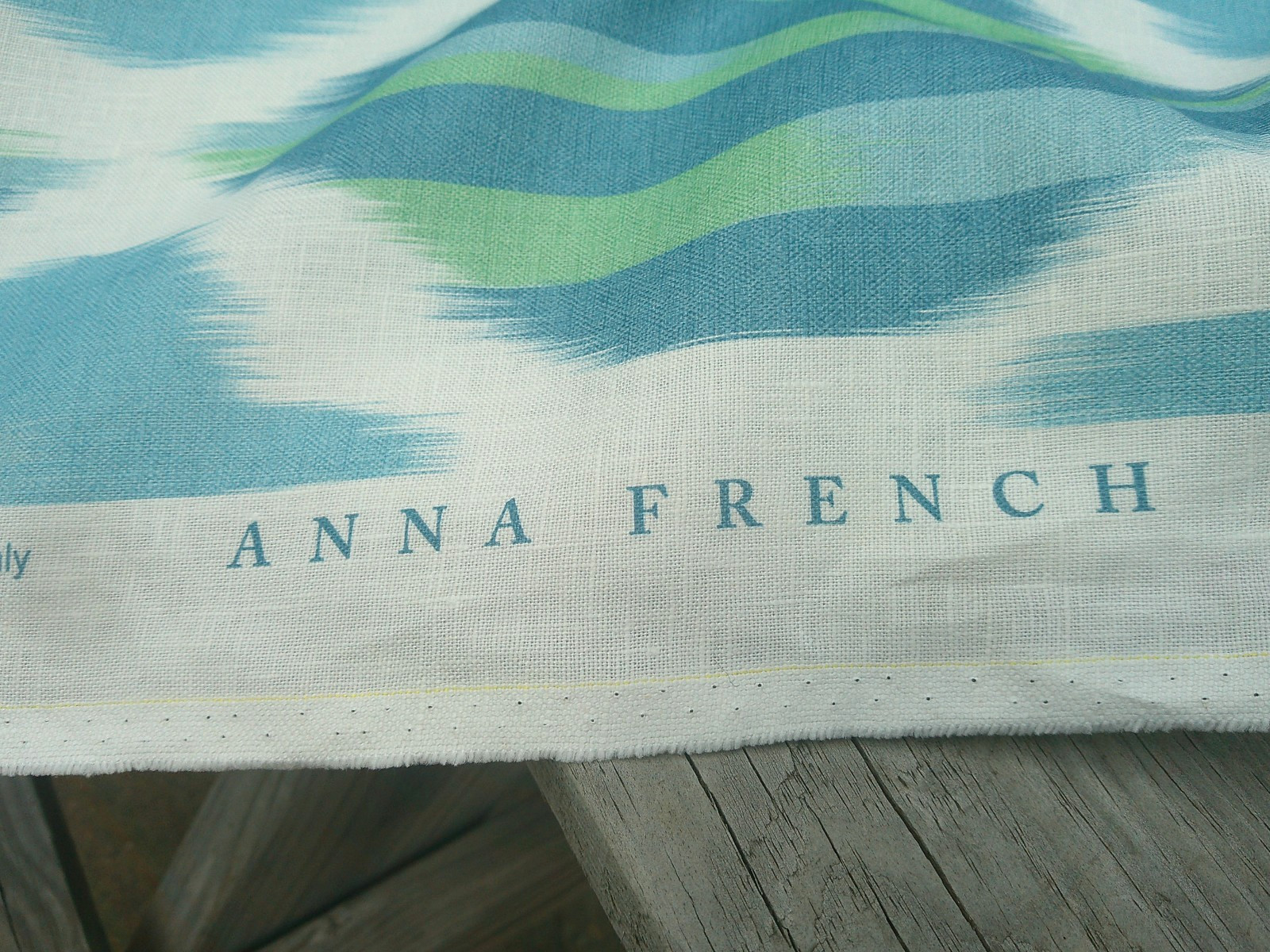 Anna French Thibaut “Kimono” in Robins Egg 100% Linen 1 yd & 32 Inches 53 Wide