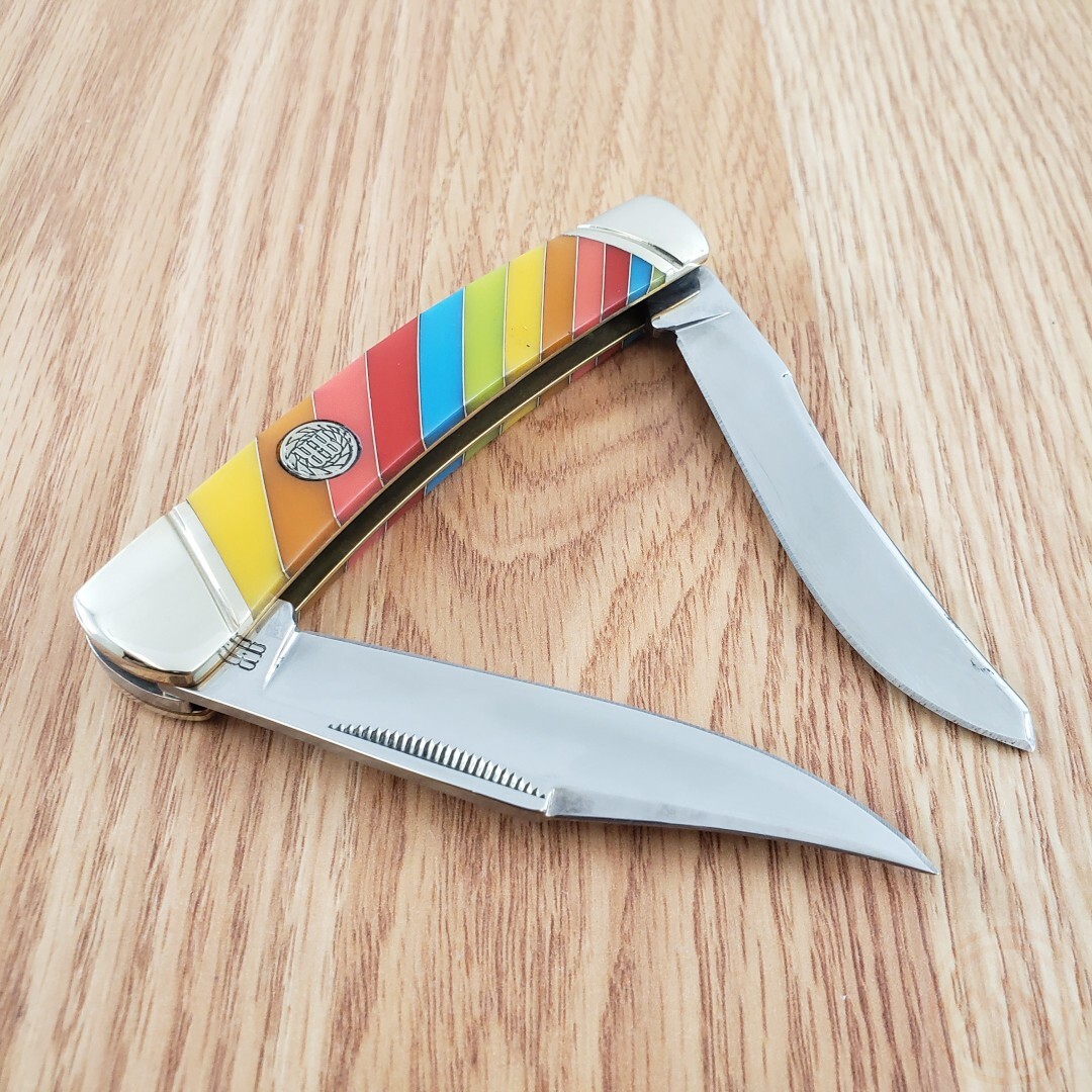 Rough Ryder Large Moose Lollipop Pocket Knife Stainless Blades Synthetic Handle