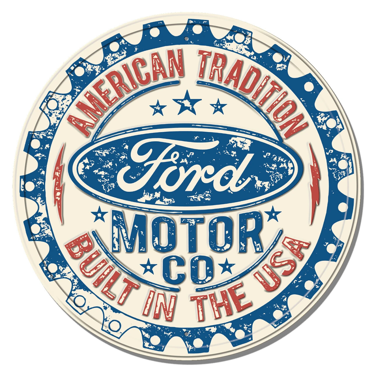 Ford Tradition Built in USA FULLY EMBOSSED Sign wall decor 11.75″ inch Made USA