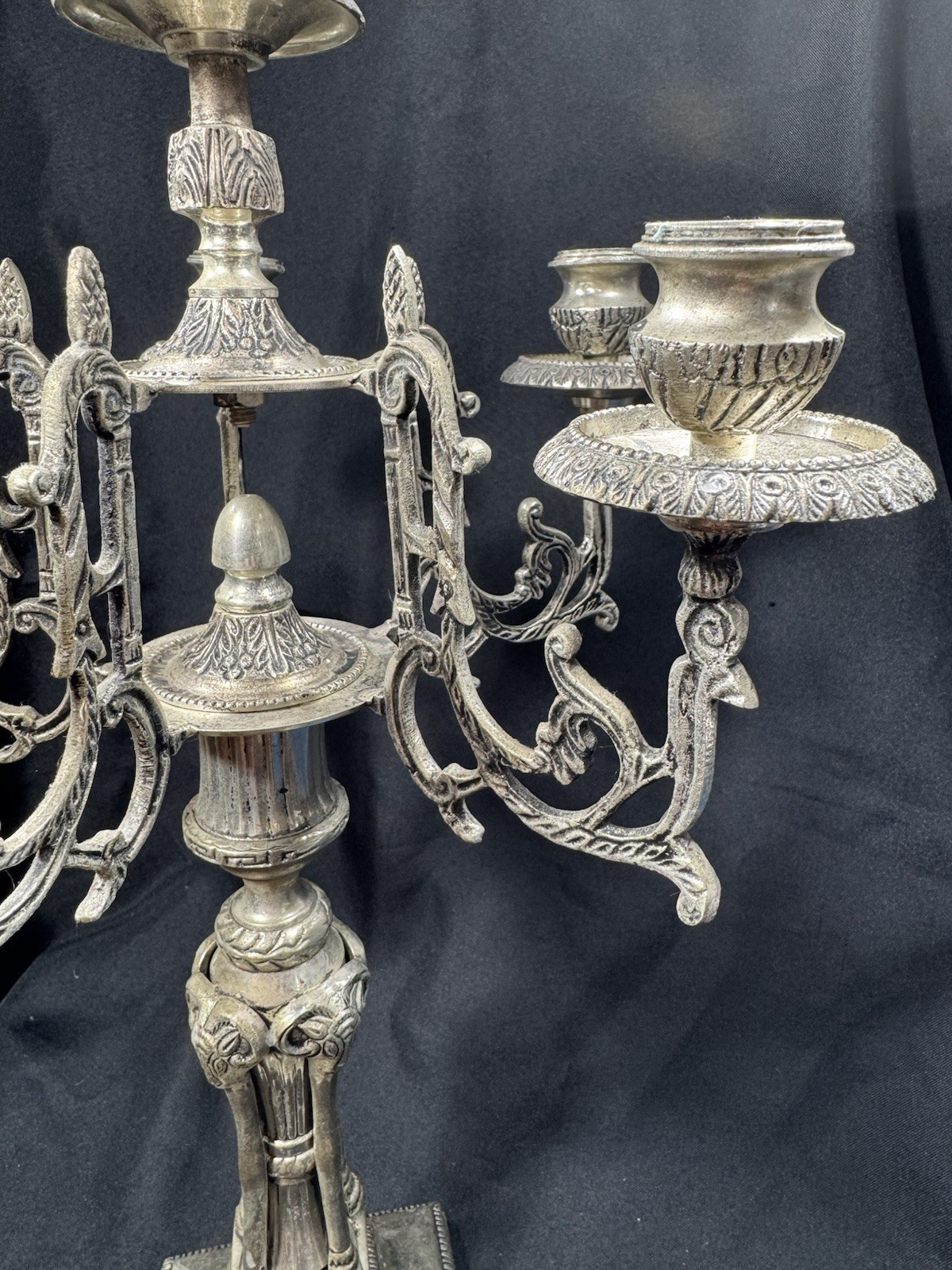 6 Candle Candelabra Silver-color Rams Head Design