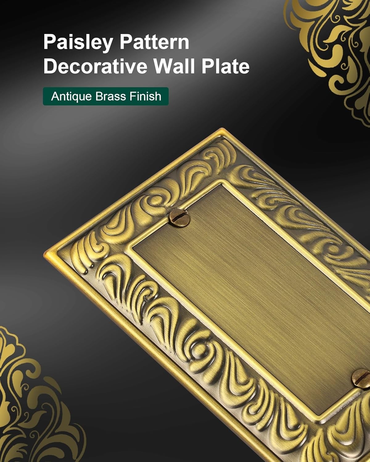 Versatile 2-Pack Antique Brass Outlet Covers – Easy Installation & Chic Design