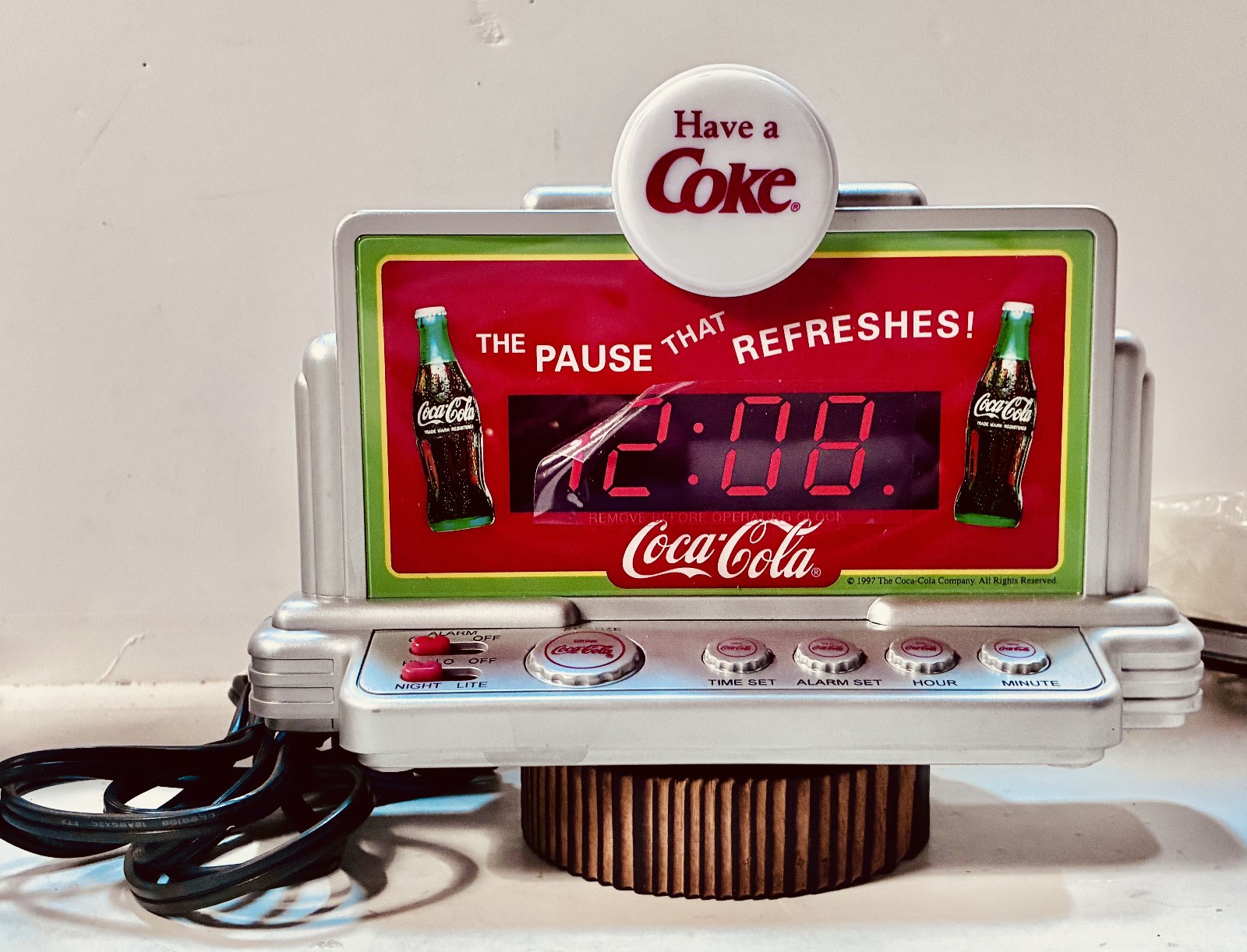 Vintage Coca Cola Digital Alarm Clock Night Light Have A Coke 1990s Works Tested