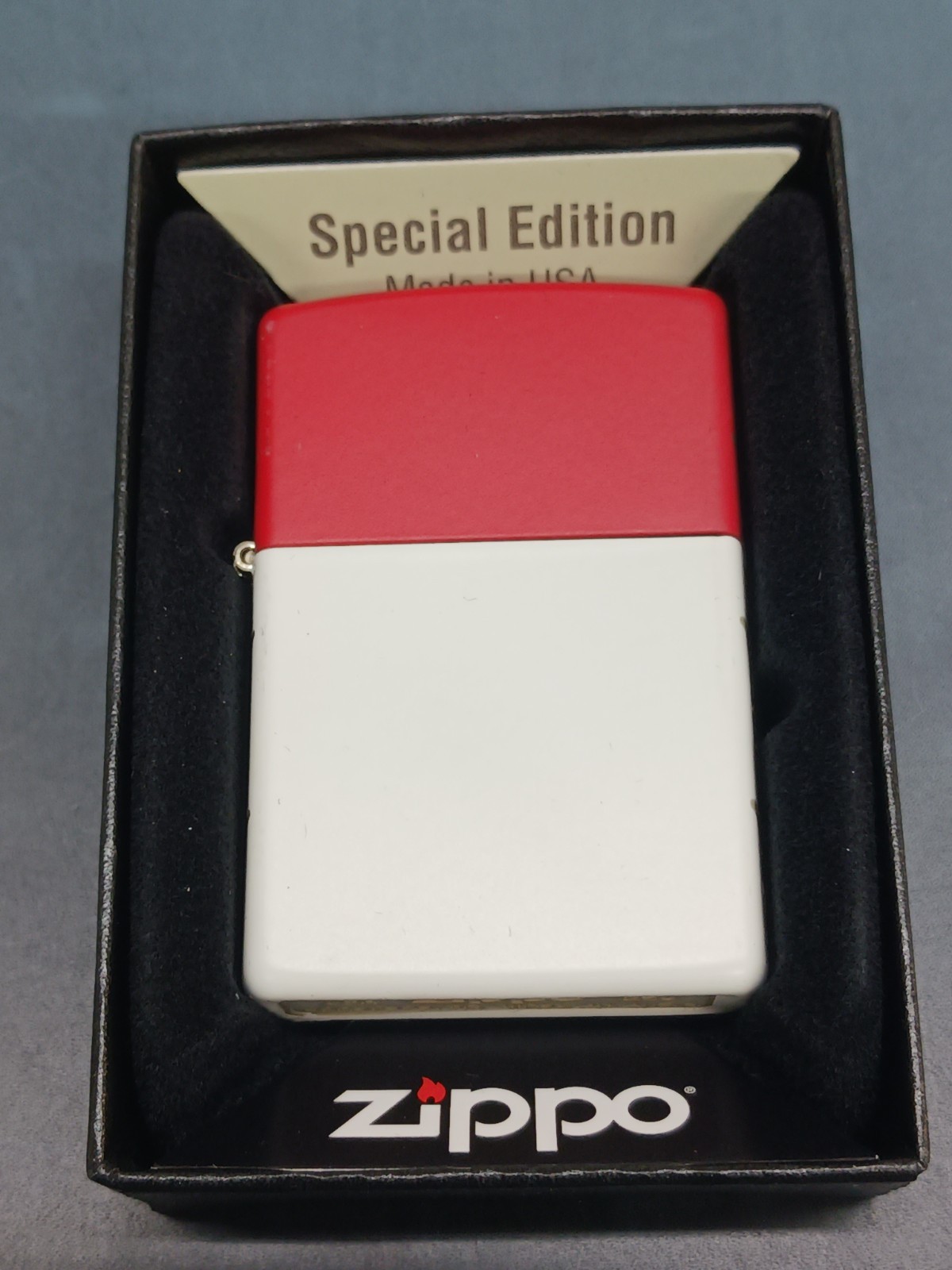 Zippo America 250 Model White/Red Matte Laser Engraved 47295 NOT Limited Edition