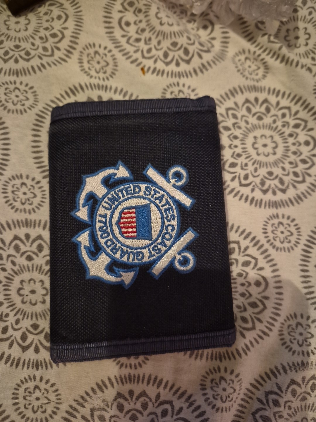 US COAST GUARD USCG HEAVY DUTY NYLON EMBROIDERED EMBLEM WALLET TRI-FOLD