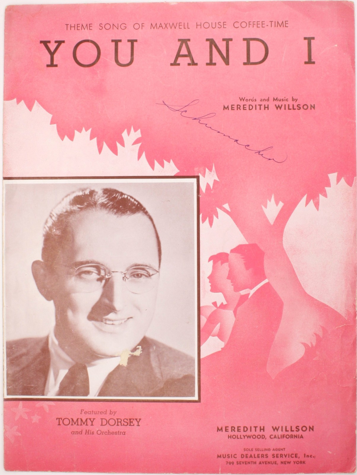 1941 Maxwell House Coffee Time You & I Meredith Willson Tommy Dorsey Sheet Music