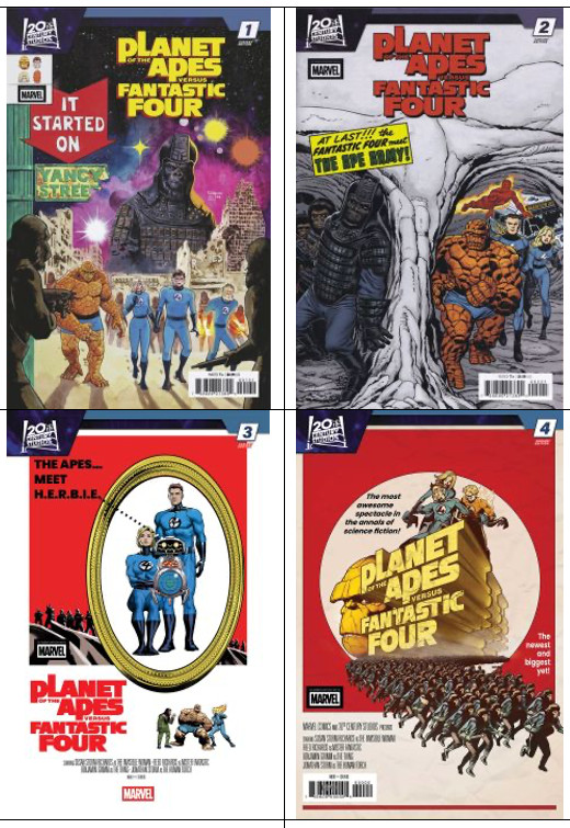 Planet of the Apes vs Fantastic Four #1 2 3 4 HOMAGE Set LOT 2026