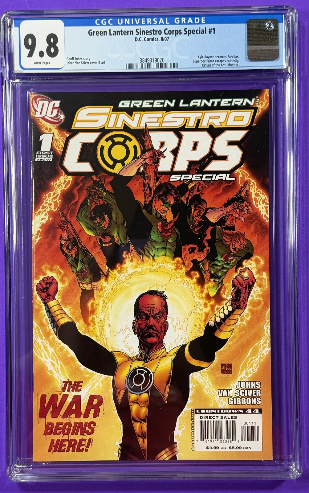 SINESTRO CORPS #1 SPECIAL | GREEN LANTERN (DC COMICS 2007) GEOFF JOHNS | CGC 9.8
