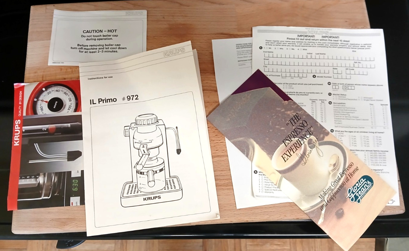 KRUPS IL Primo Espresso Coffee Machine 972 o Cappuccino Latte **NICE**