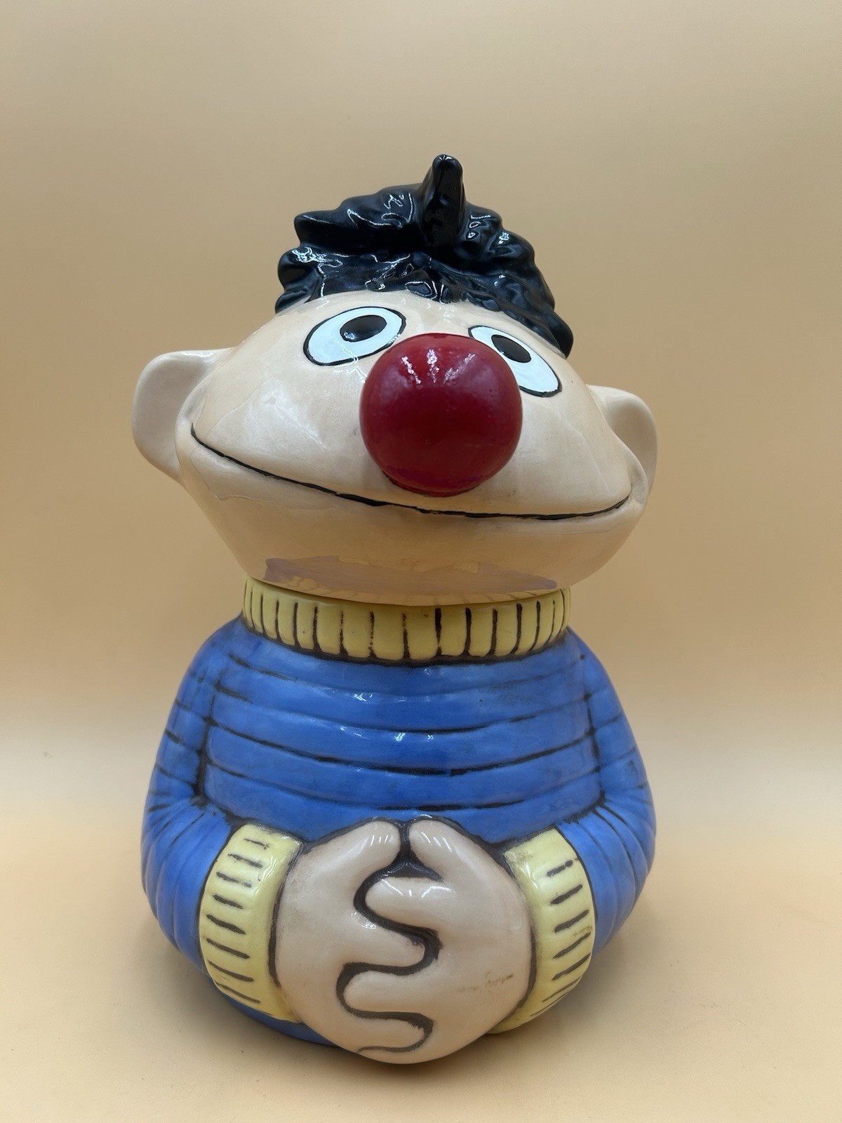 Vintage 1970-1980s Ernie Cookie Jar Muppets Sesame Street. No Chips/Cracks. 12”