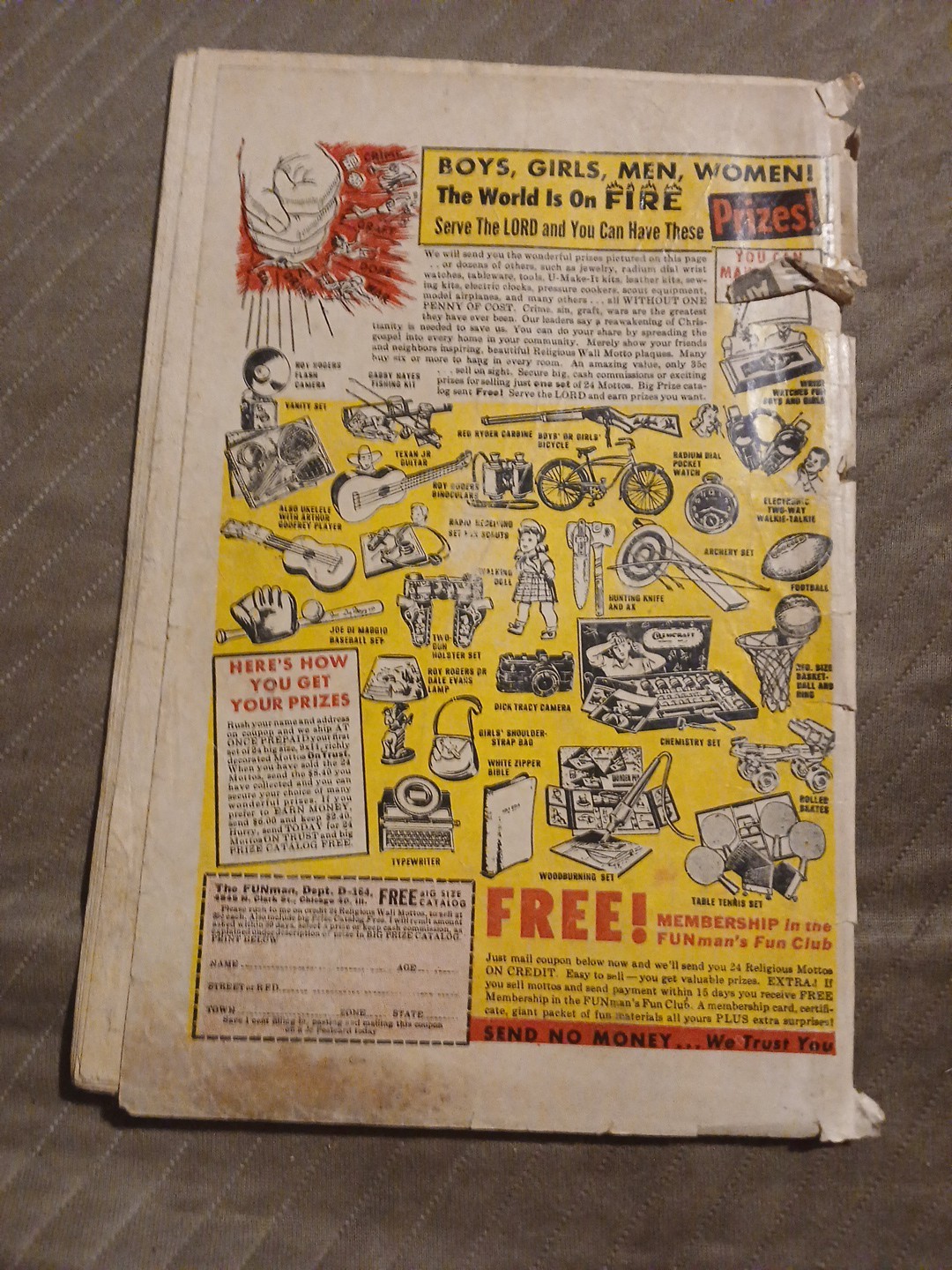 FLIP #2 DECAPITATED HEAD COVER LAST ISSUE NOSTRAND POWELL ART-1954 golden Age