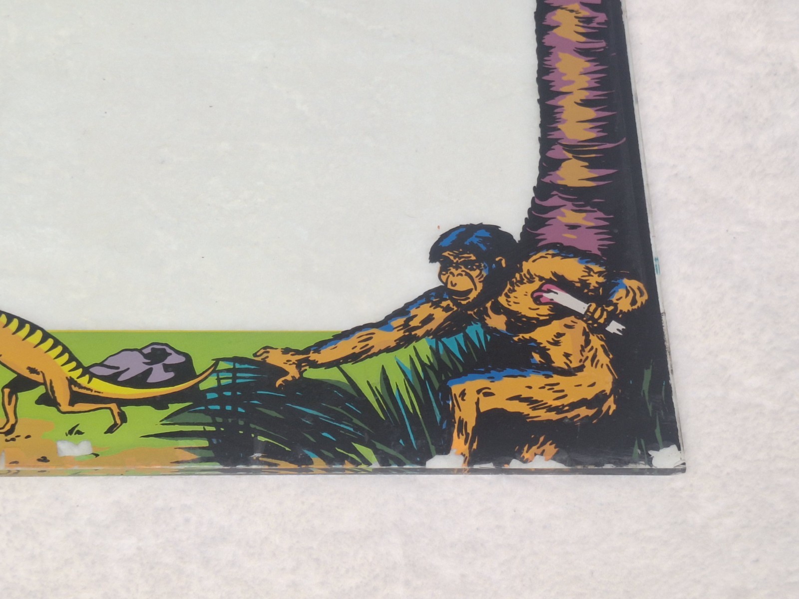 Vintage Arcade Rifle Game Backglass 1 Million B.C. 1968 Original Pinball 24×23