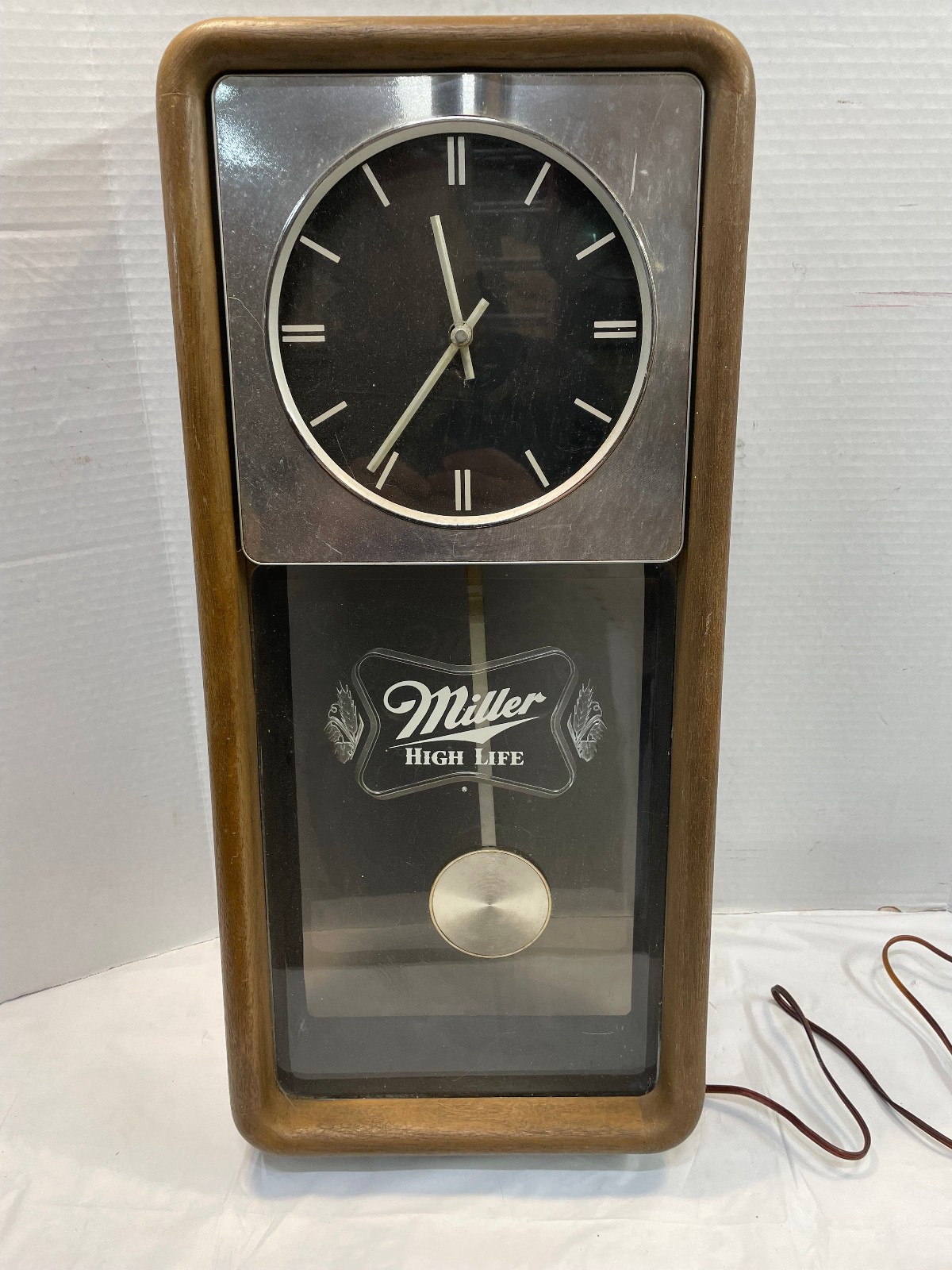 Vintage Miller High Life Lighted Wall Clock w/Pendulum – Clock Works, No Light