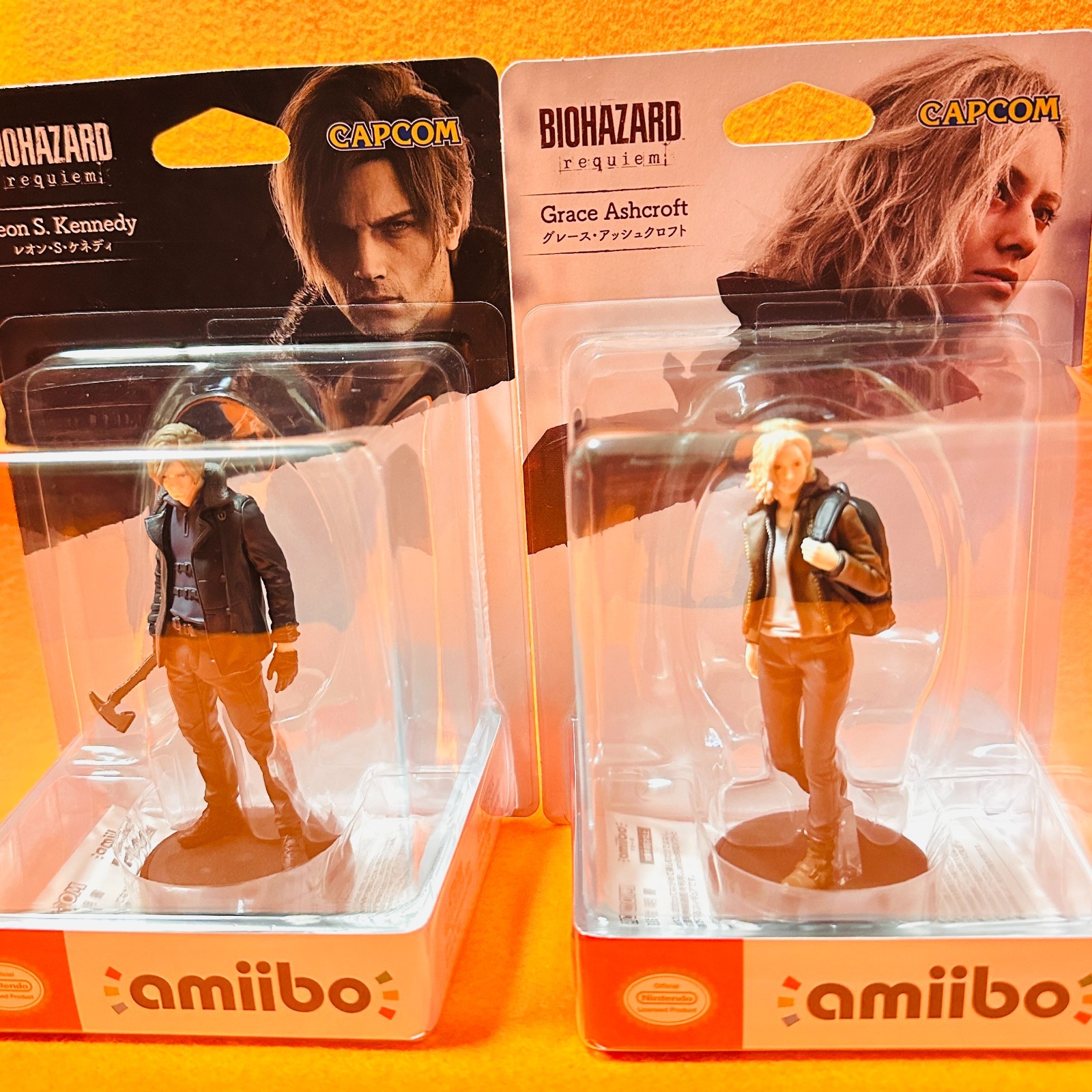 amiibo: Resident Evil Requiem BIOHAZARD Leon & Grace Set of 2 New