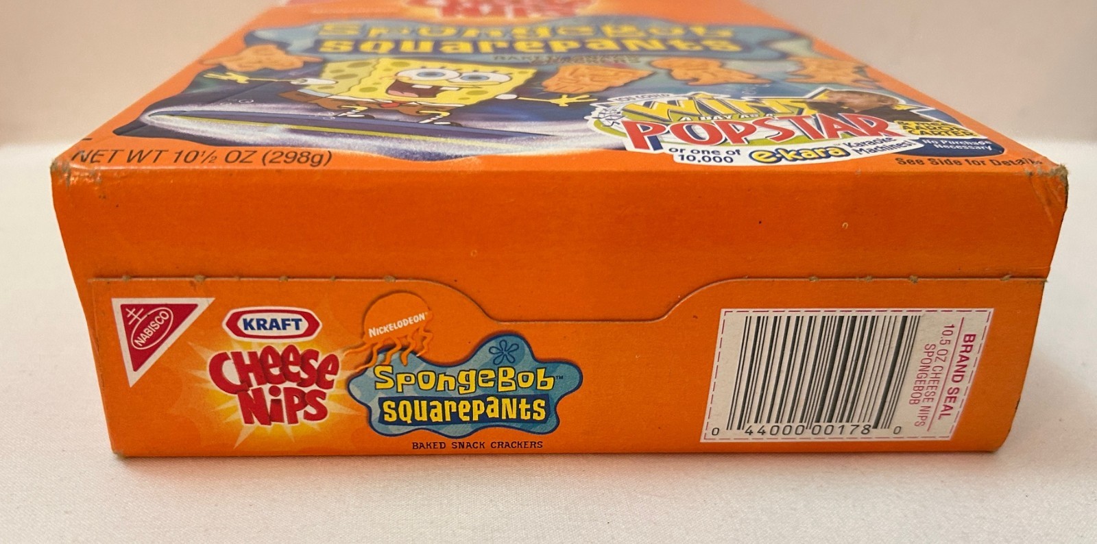 Vtg 2002 SpongeBob SquarePants Cheese Nips 10.5 oz. EMPTY BOX Nickelodeon B