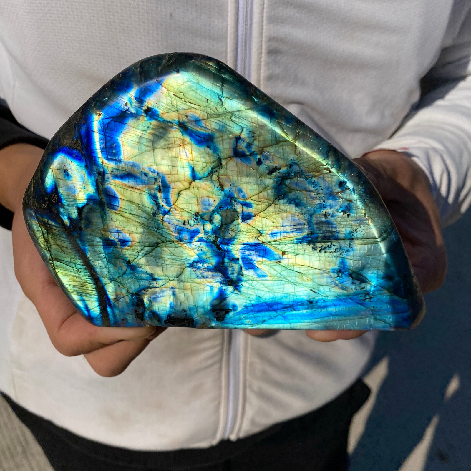 3.5lb Natural Gorgeous Labradorite Quartz Crystal Stone Specimen Healing
