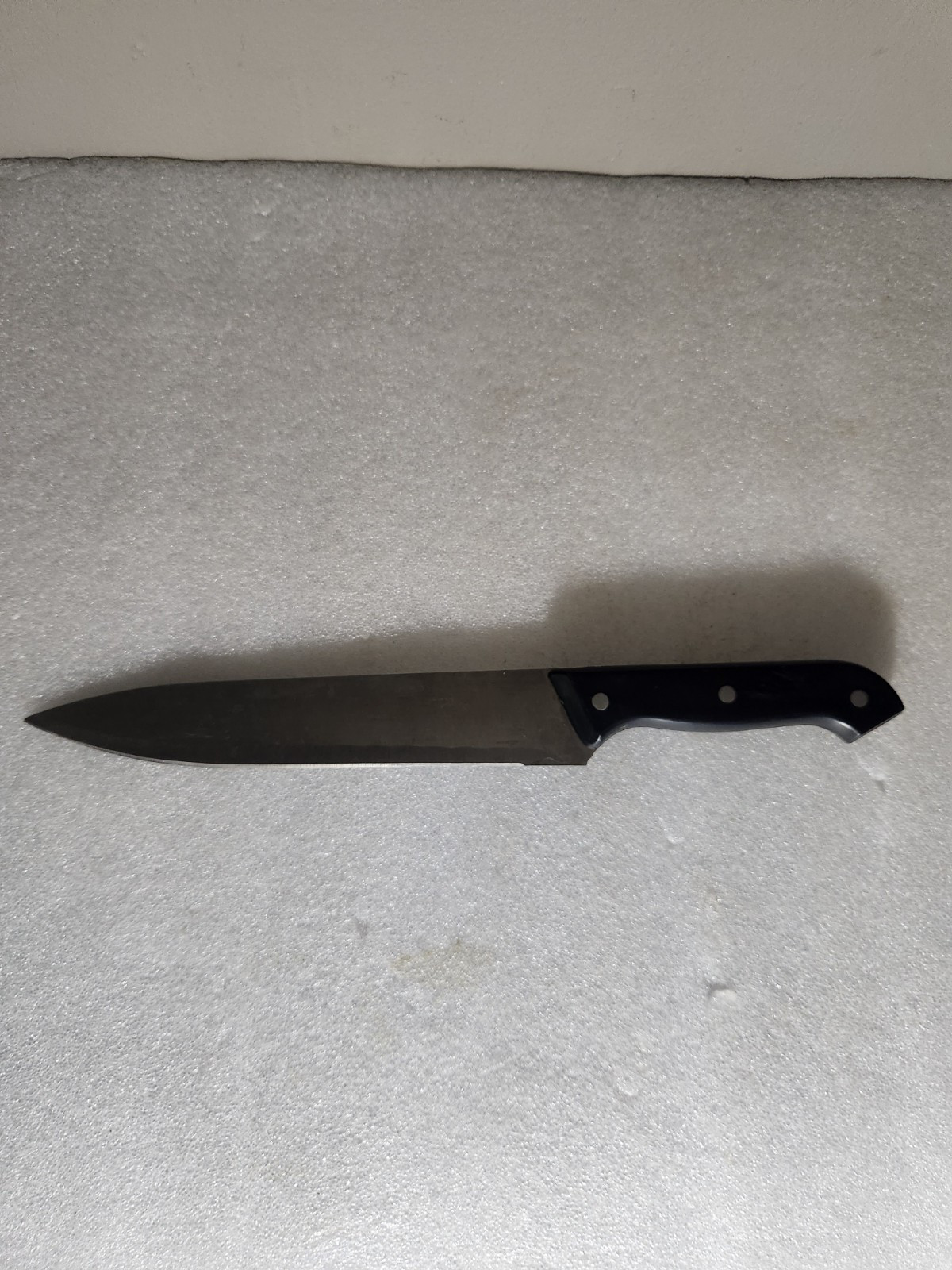 Vintage Stainless China Black Handle Chef’s Knife • Synthetic Handle 7¾” Blade