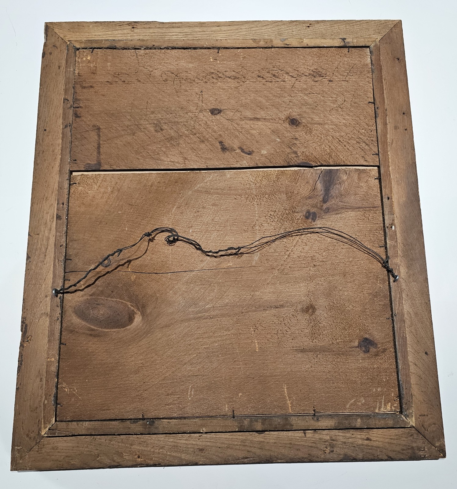 Antique 19th Century Victorian Silver Gilt Gesso and Oak Picture Frame/ Photo