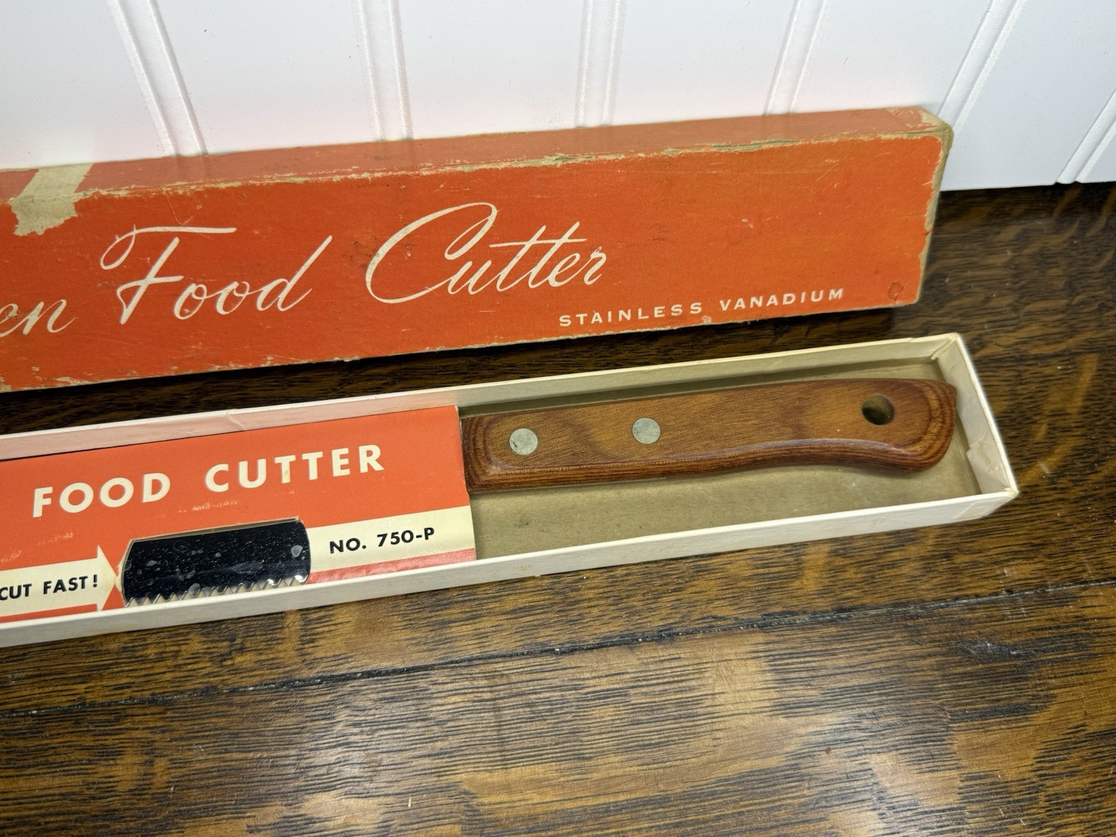 EKCO Flint Arrowhead 750-P Frozen Food Cutter Knife Serrated Stainless USA VTG