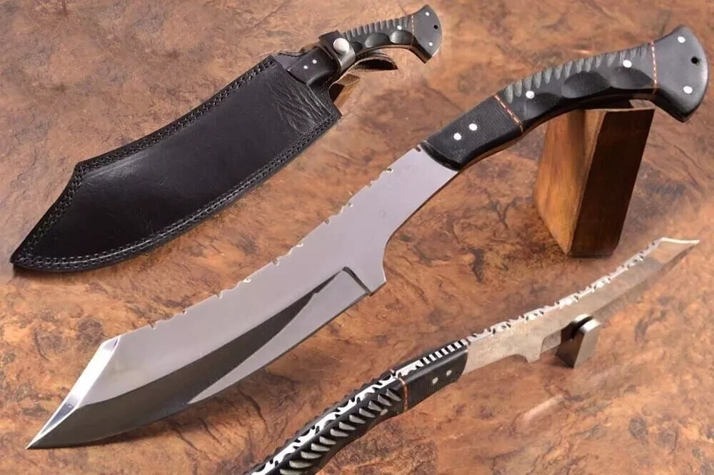 CUSTOM HANDMADE D2 TOOL STEEL HUNTING SWORD COMBAT MACHETE SWORD SURVIVEL SWORD