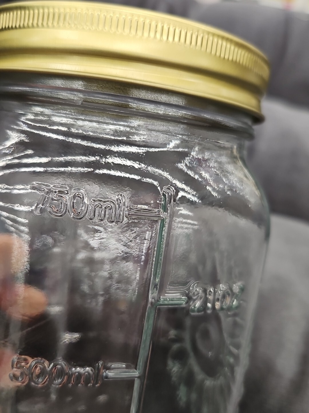 Sunflower design Quart Square Glass Mason Canning Jar ~ 750 ml ~ BEAUTIFUL!!!
