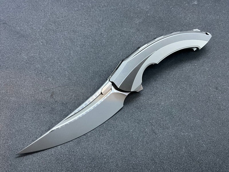 Rike Knife Lamella Folding Knife 4″ Bohler M390 Steel Blade Titanium Handle