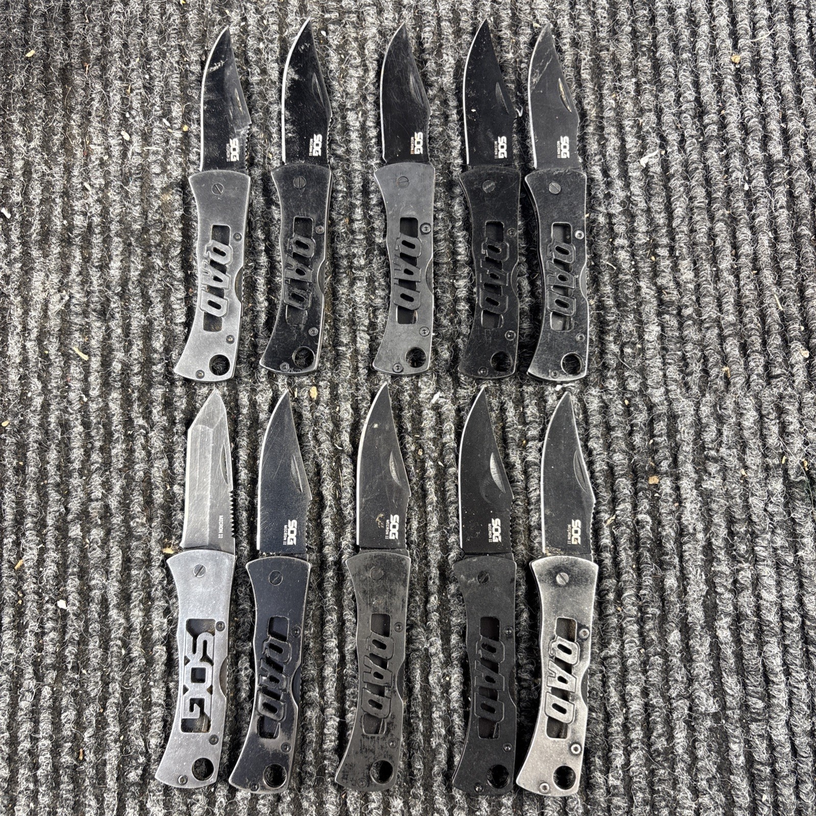 10pack Deal!! SOG Micron II QAD Pocket Knife Lockback Plain Edge Blade (377)