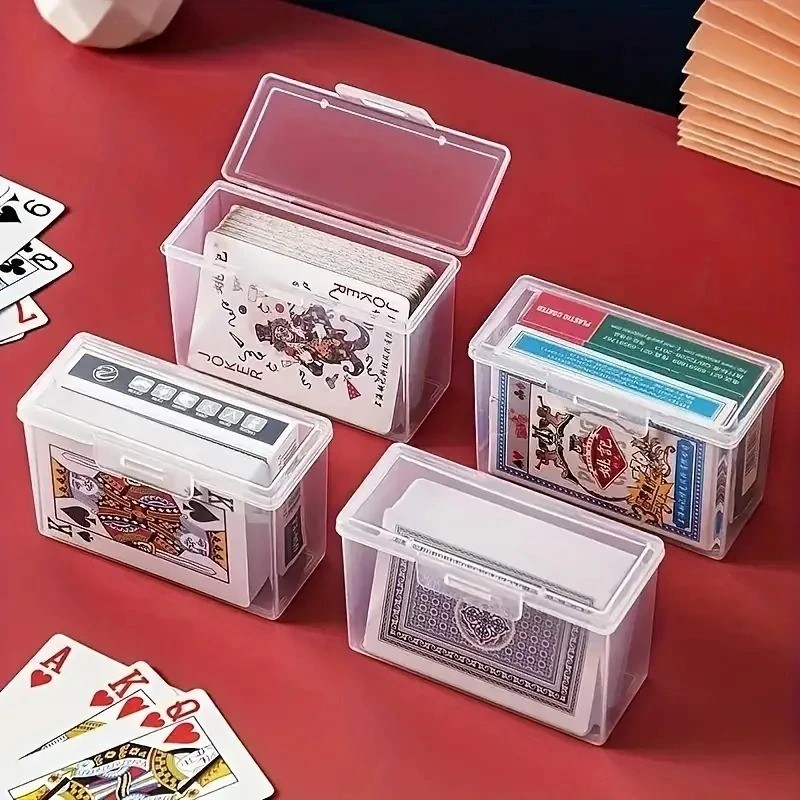 Clear Poker Card Deck Storage Case Plastic Playing Card Holder Box No Cards