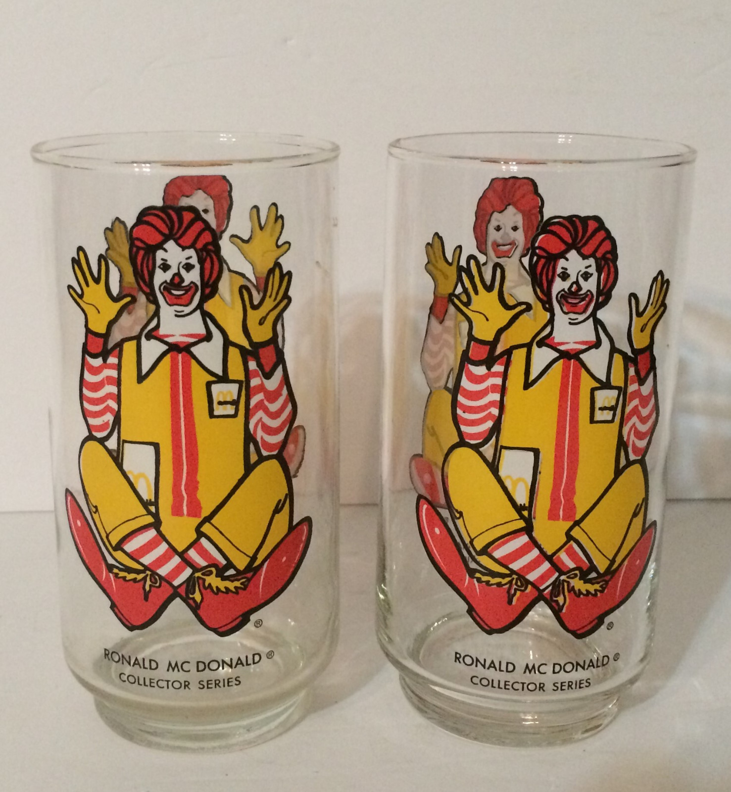 McDonald’s Ronald McDonald Collection Series Set of 2 Drinking Glasses