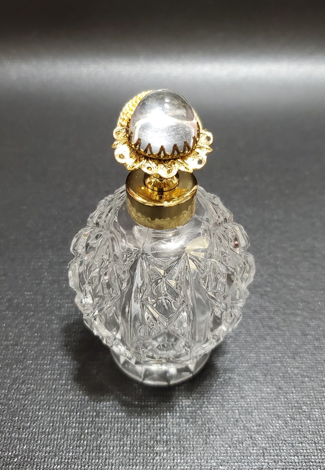 Vintage Irice Clear Glass Perfume Bottle, Non-functional Atomizer, Decorative