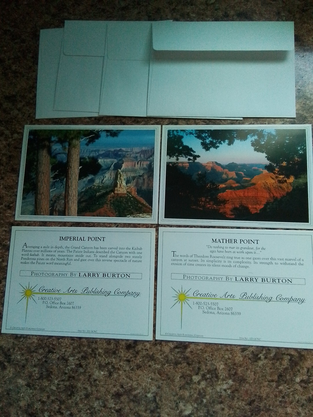 Beautiful Grand Canyon Blank Note Cards w/ Envelopes/Photography By Larry Burton