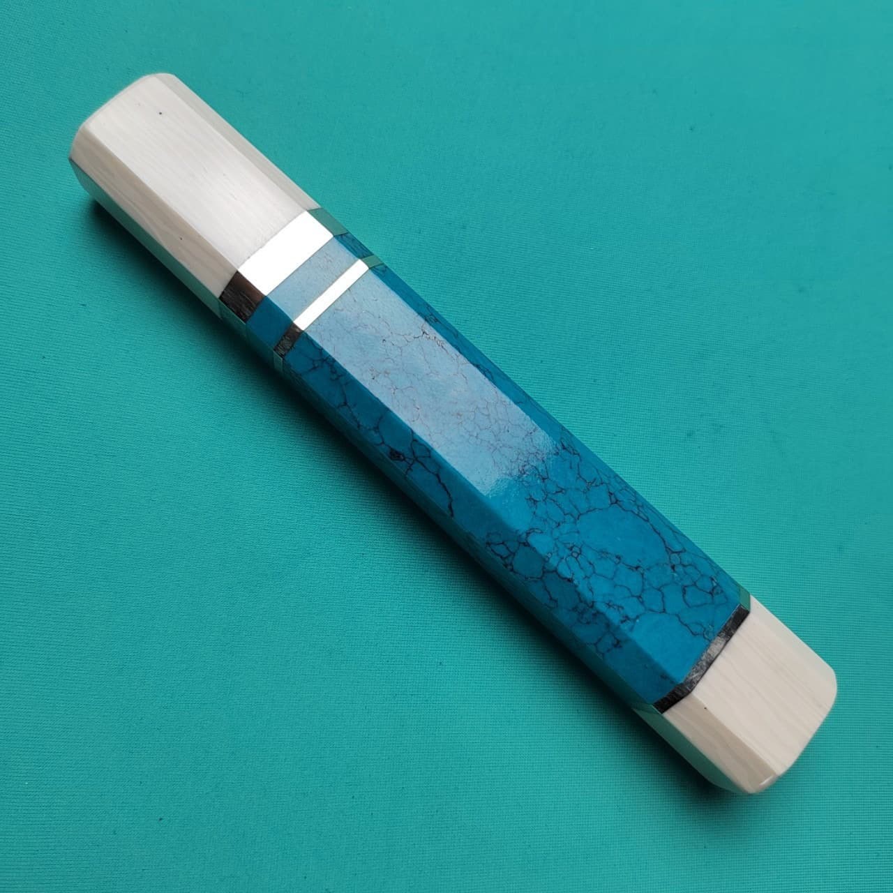Japanese Style Octagonal Turquoise Material 16CM Handle Making Chief Knife Diy