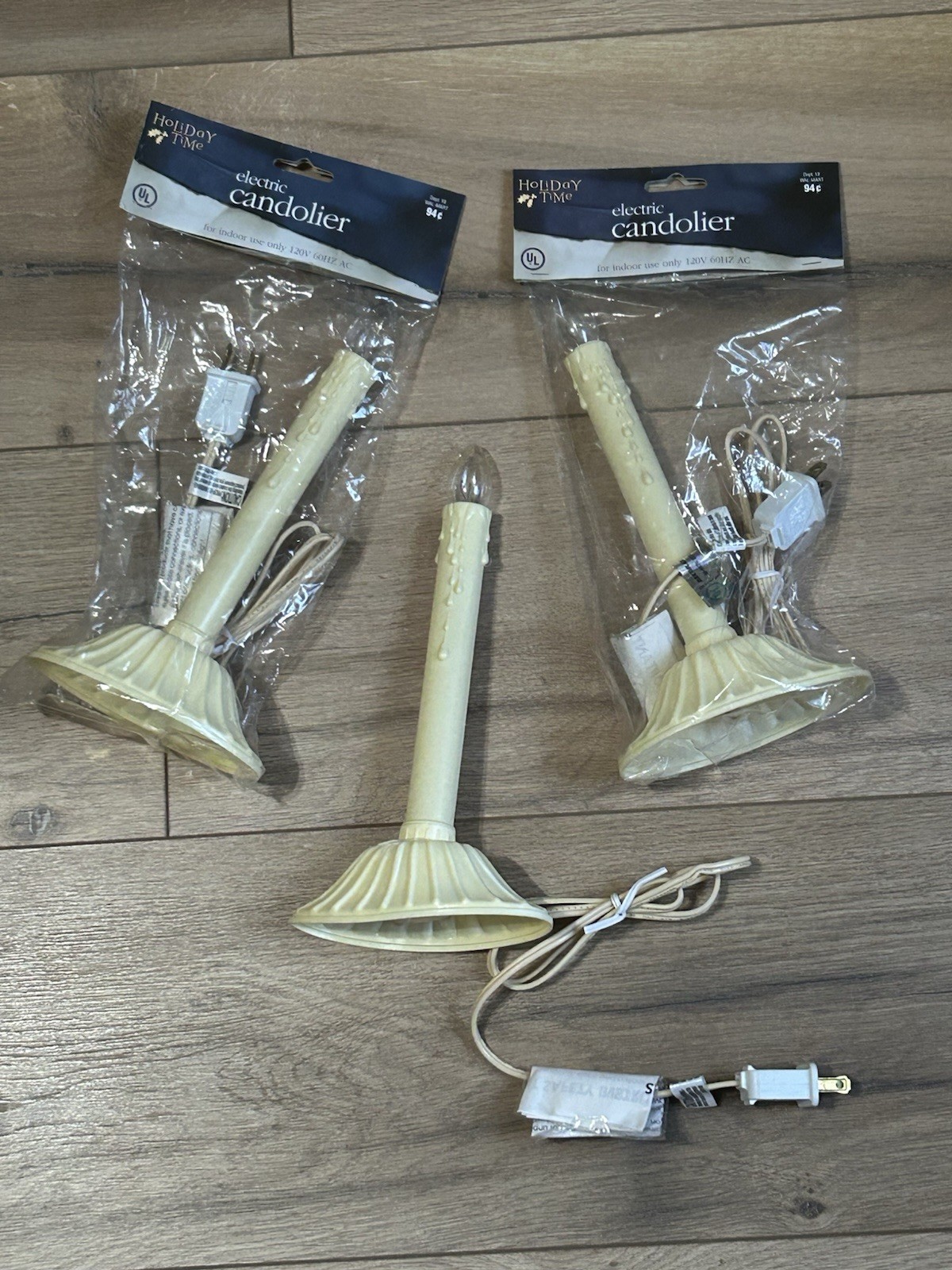 Holiday Candolier Electric Drip Candle Single Light Set Of 3 Vintage