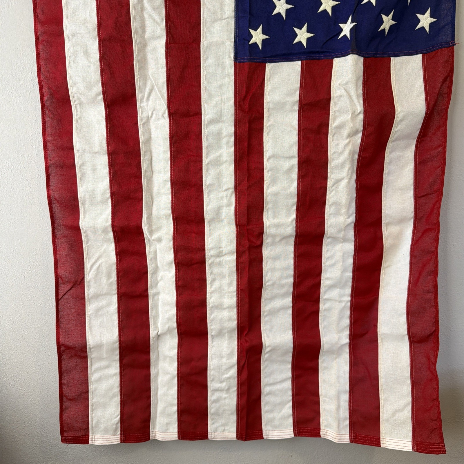 Vintage Valley Forge 3×5 US Flag 100% Cotton Sewn Stripes Brass Grommets USA