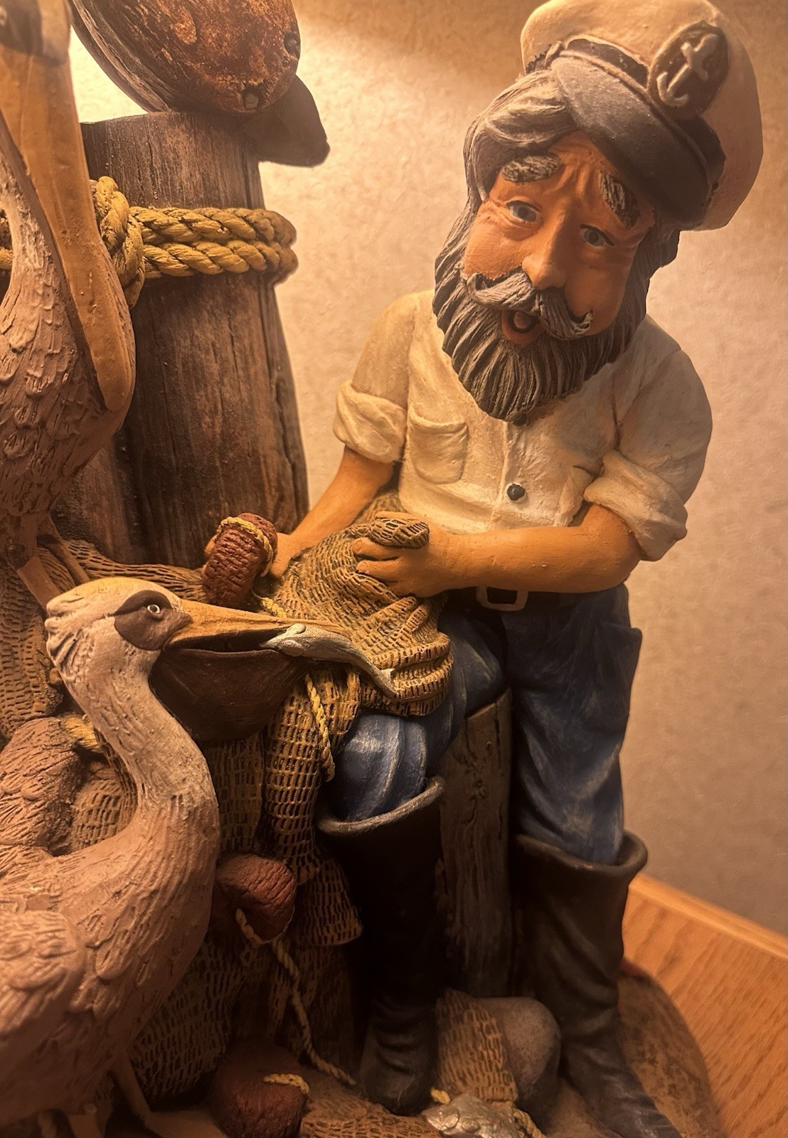 Apsit Bros Vintage Fisherman Nautical Sea Lamp California; Shade Included.