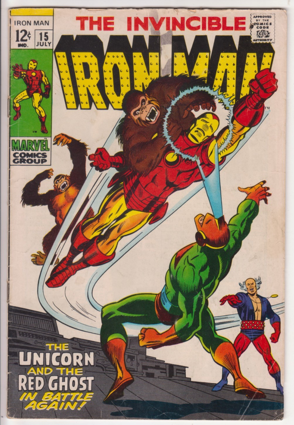 The Invincible Iron Man #15, Marvel Comics 1969 VG 4.0 Final 12 cent Issue