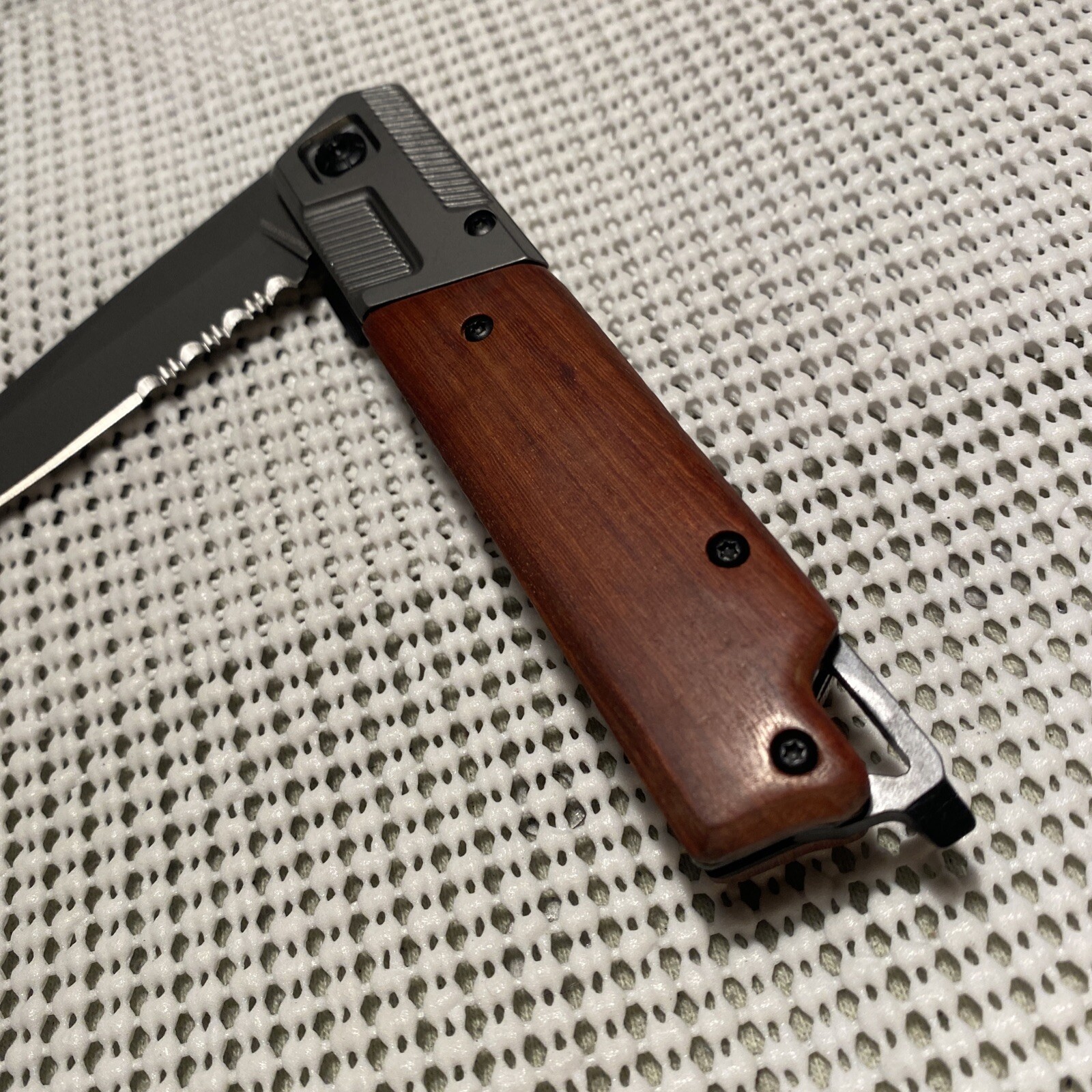 Wood Handle Spring Assisted OPEN Blade Folding Hunting POCKET Knife 9”