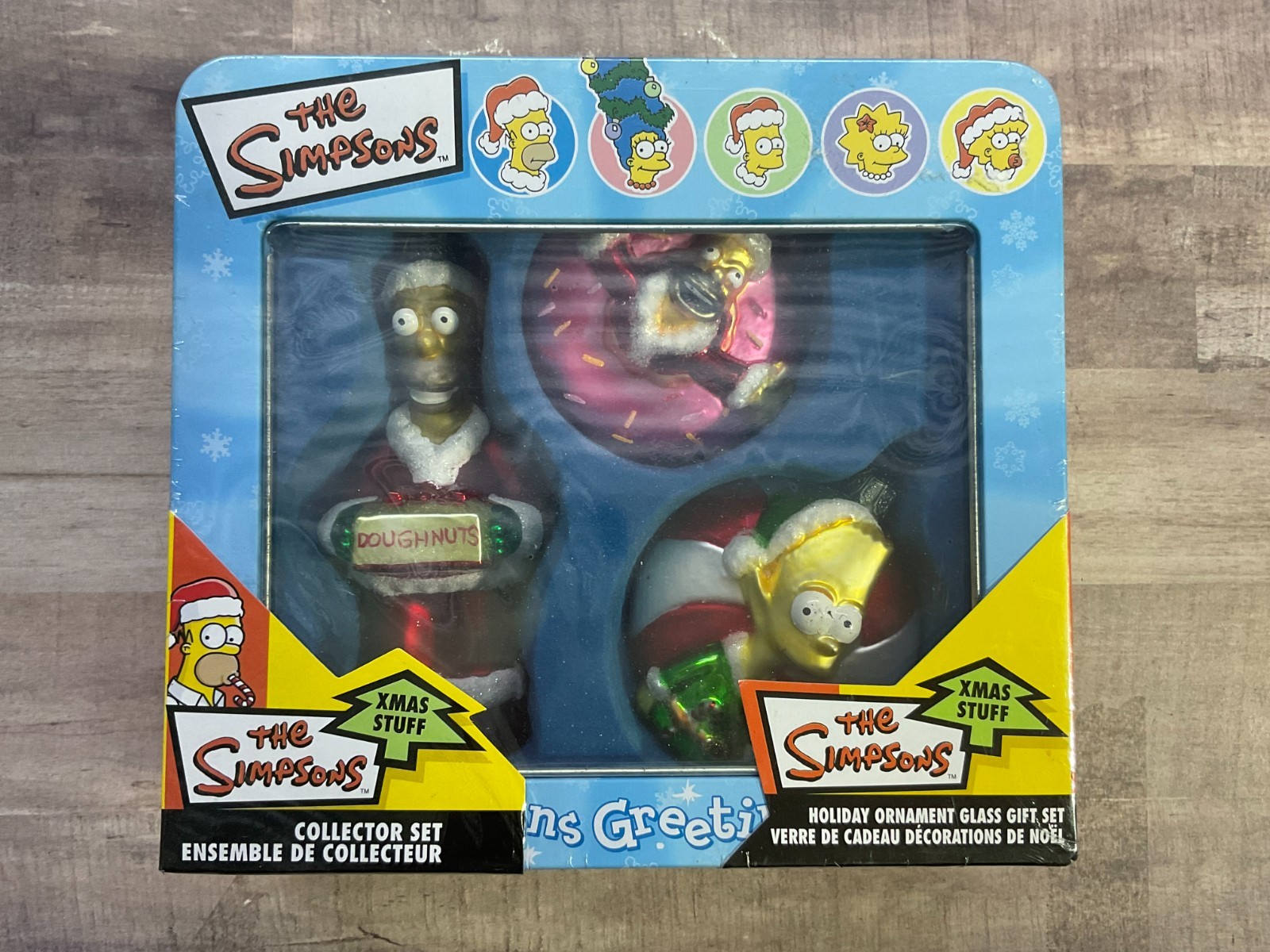 The Simpsons Xmas Stuff Ornaments Sets W/Tin Box Collectors Sealed E1