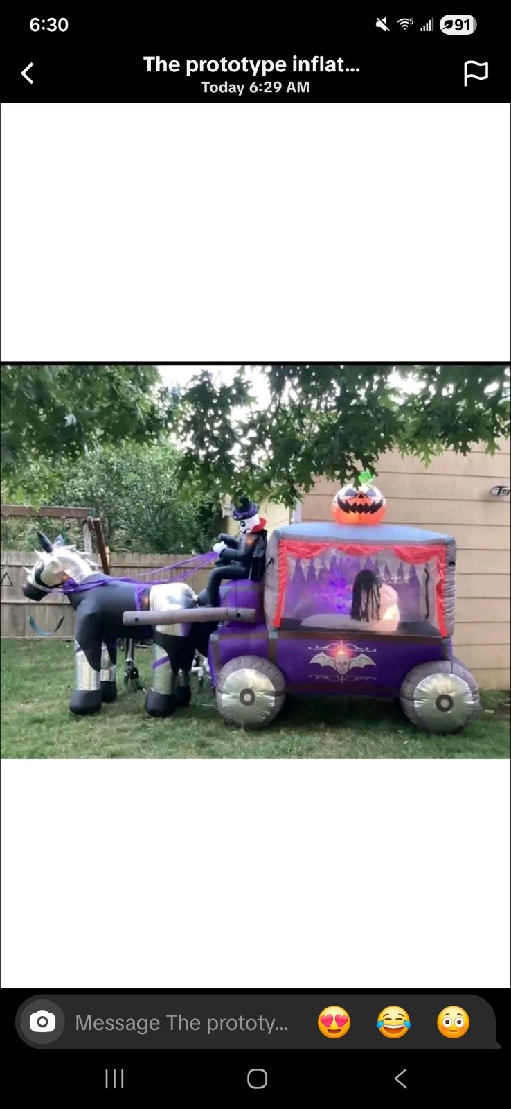 14ft Gemmy Airblown Inflatable Prototype Halloween Carriage Hearse #227788